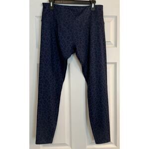 Renwick Women’s Leggings Sz LG Blue Cheetah Print Yoga Pilates Running Gym Bike‎